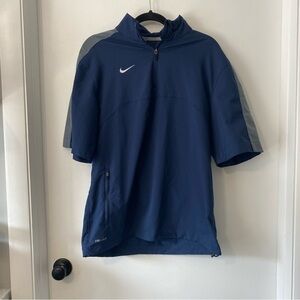 Nike‎ Blue and Gray Half-Zip Short Sleeve Dri Fit Shirt Jacket Size Small